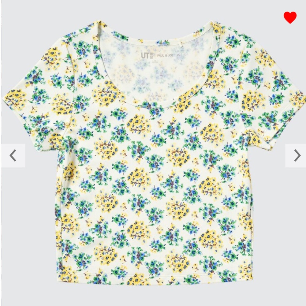 Paul & Joe and Uniqlo collab off white and flowers baby tee NWT